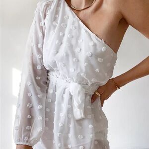 Let me be the one shoulder belted mini dress